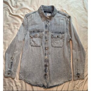Ksubi Dreamstate Denim Button Down Womens XS Light Acid Wash Streetwear Luxury